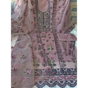 Organza Embroidered Dress – Unstitched (4-Piece Set) (C1)