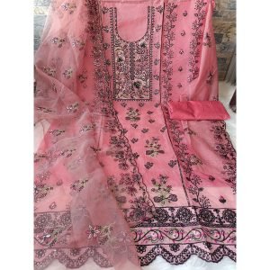 Organza Embroidered Dress – Unstitched (4-Piece Set) (C2)