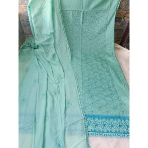 Cotton Embroidered Dress with Sequins Work – Unstitched (3-Piece Set)