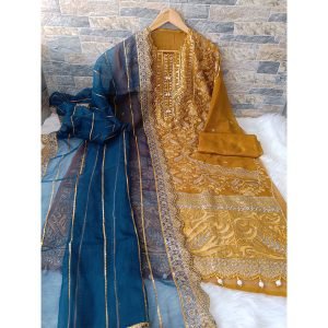 Chiffon Embroidered Dress – Unstitched (4-Piece Set) (C2)